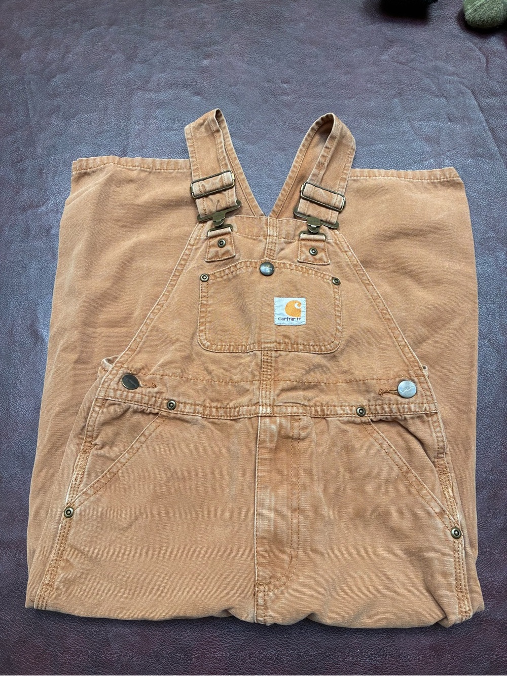 Carhartt Boy’s Brown Duck Canvas Overalls